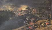 Gillis Mostraert Scene of War and Fire (mk05) oil painting artist